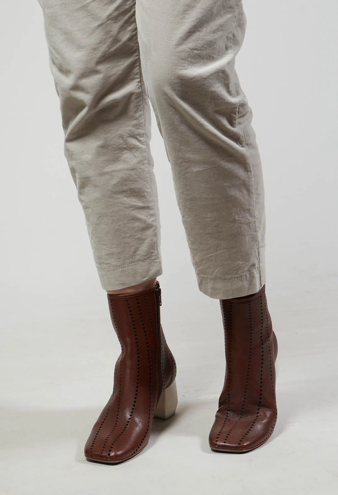 Heeled Ankle Boots in Slight Cuoio