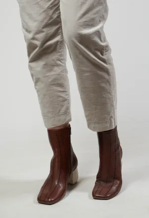 Heeled Ankle Boots in Slight Cuoio