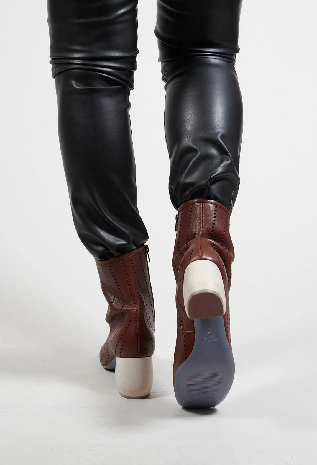 Heeled Ankle Boots in Slight Cuoio