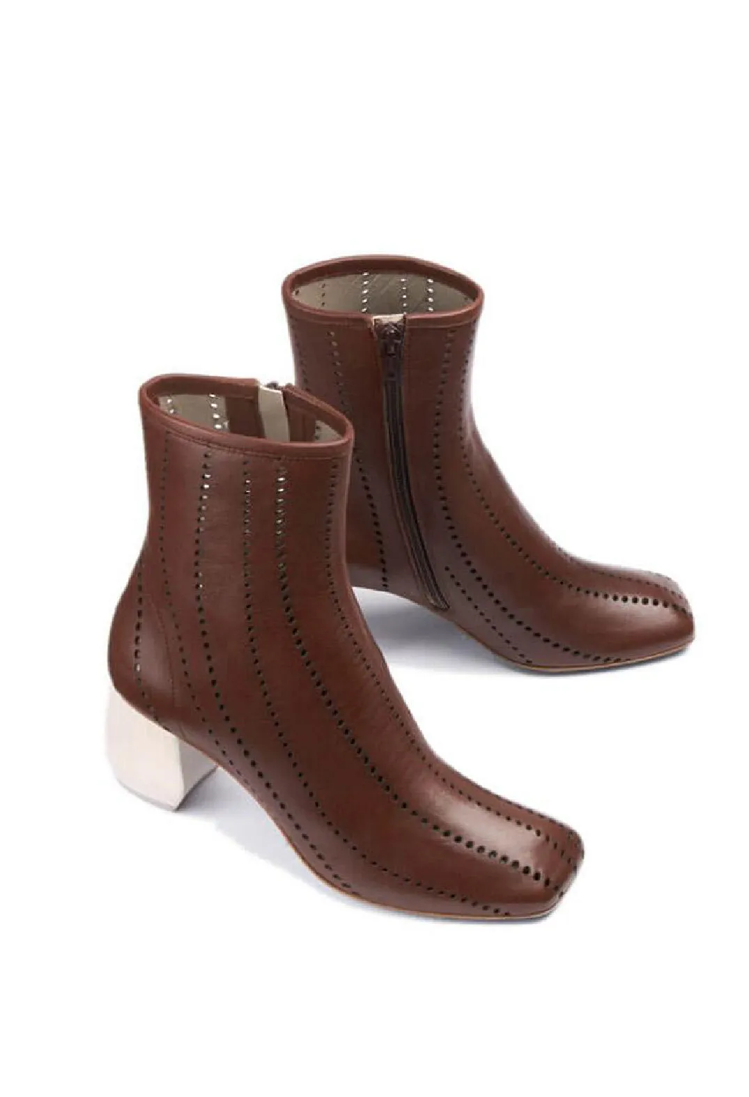 Heeled Ankle Boots in Slight Cuoio