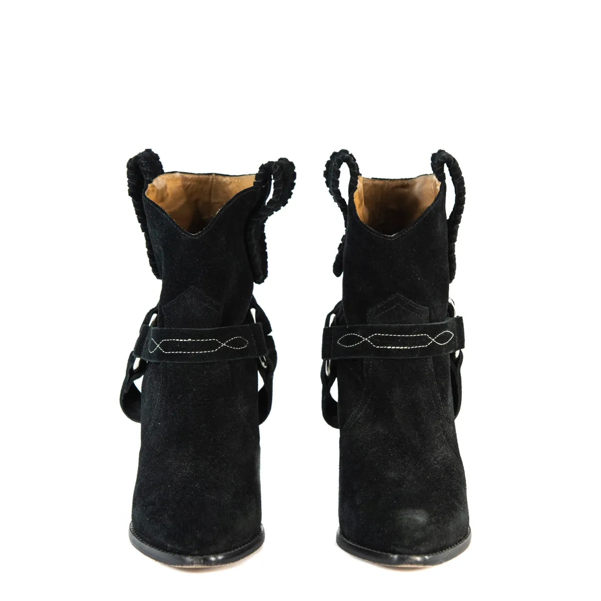 Isabel Marant Etoile Black Suede Ankle Boots Size 6 | FR 37
