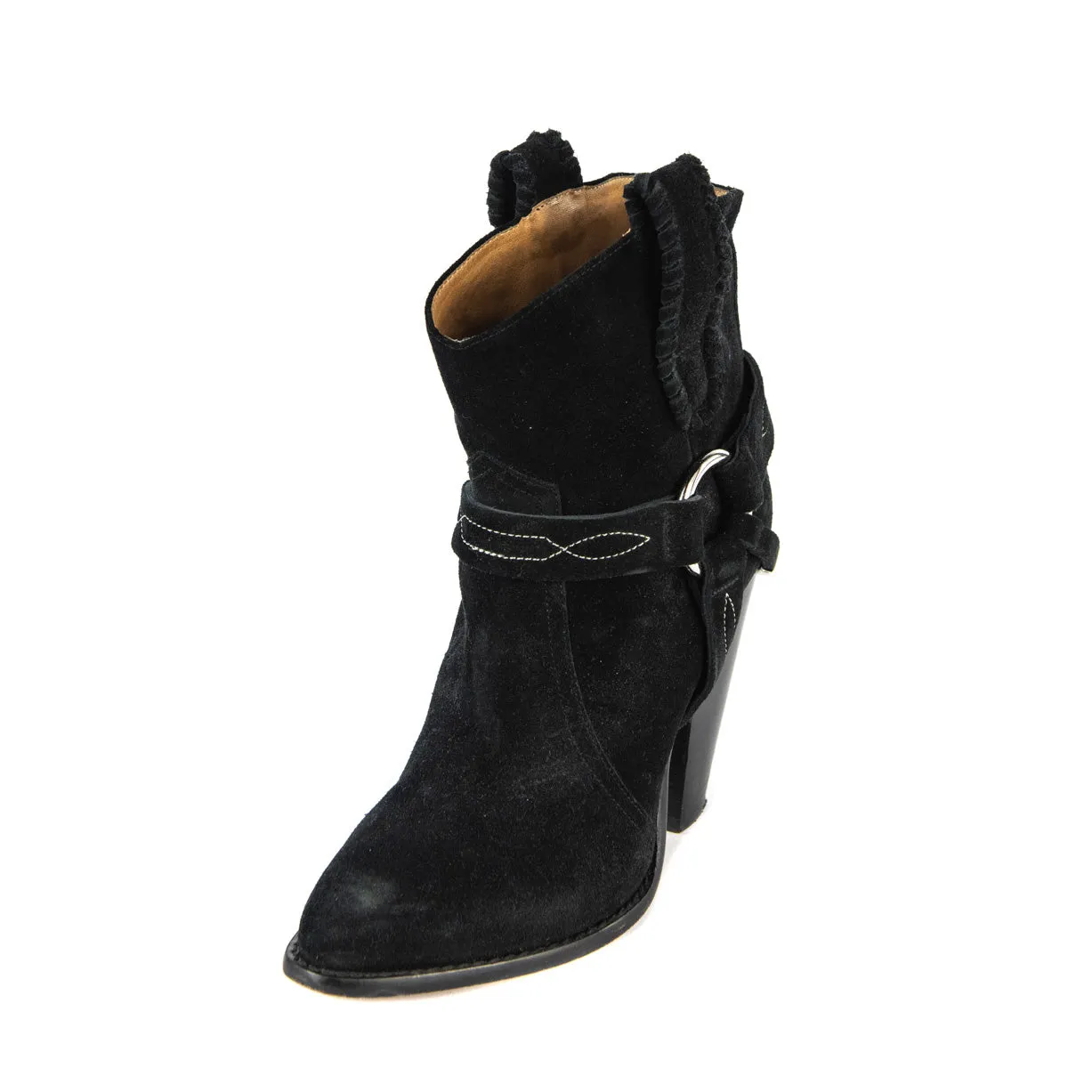 Isabel Marant Etoile Black Suede Ankle Boots Size 6 | FR 37