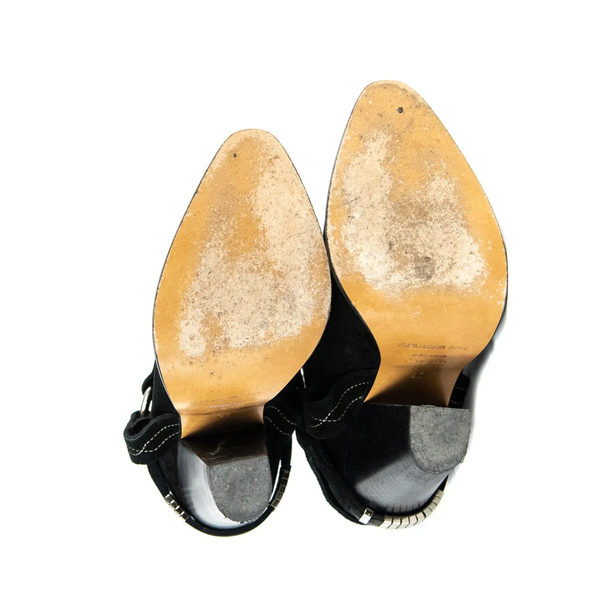 Isabel Marant Etoile Black Suede Ankle Boots Size 6 | FR 37