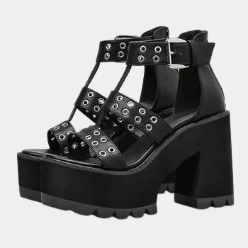 Joskaa 2024 New Chunky Sandals Rivet Gladiator