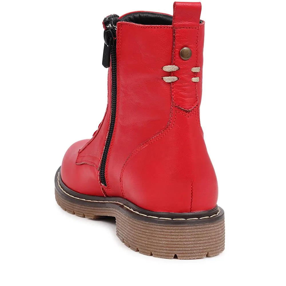 Lace-Up Leather Boots - BELYNR40001 / 326 190