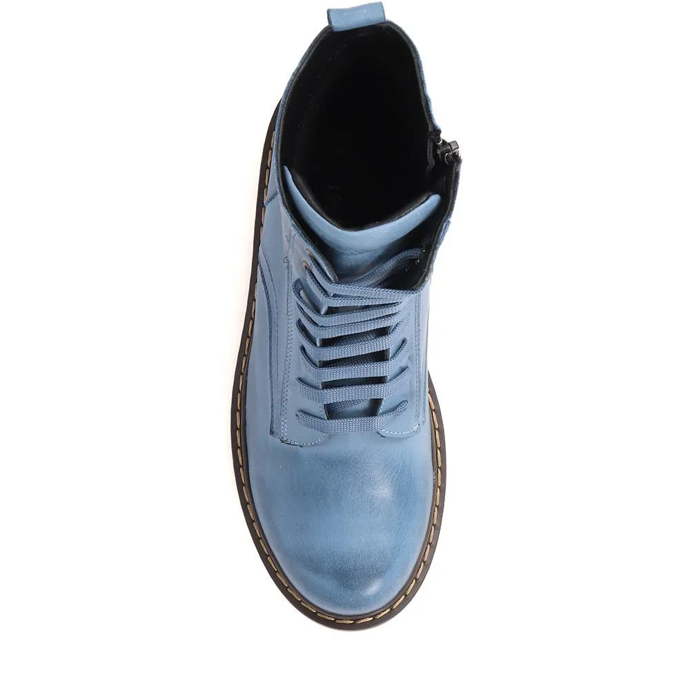 Lace-Up Leather Boots - BELYNR40001 / 326 190