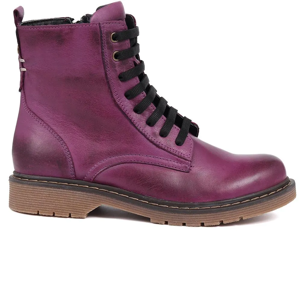Lace-Up Leather Boots - BELYNR40001 / 326 190