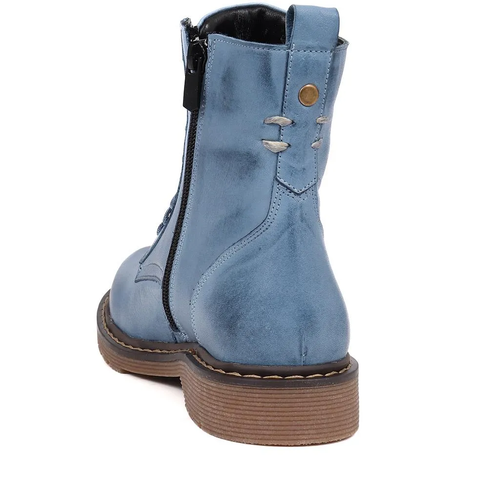 Lace-Up Leather Boots - BELYNR40001 / 326 190