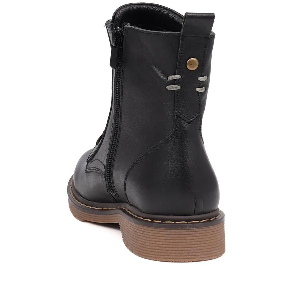 Lace-Up Leather Boots - BELYNR40001 / 326 190