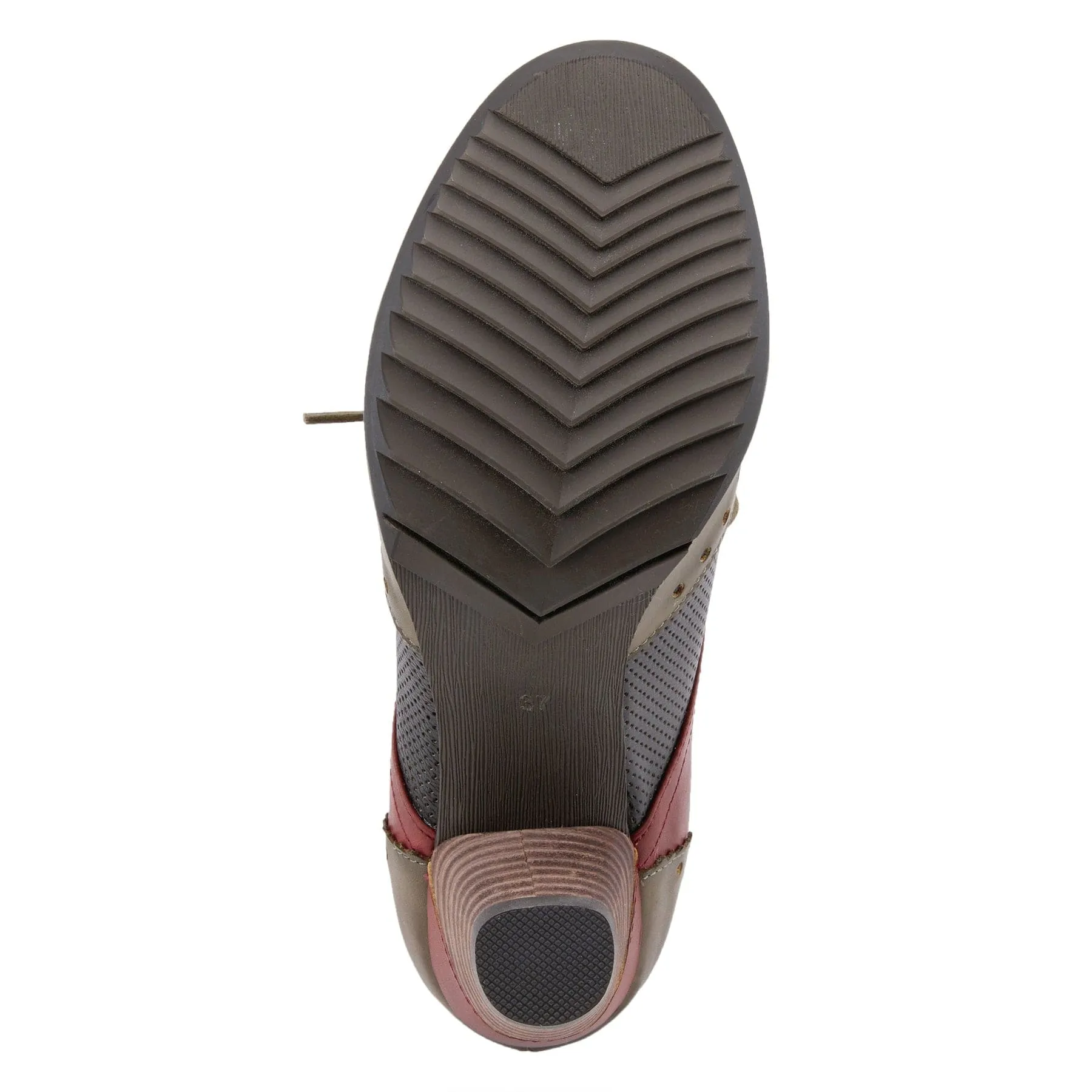 L'Artiste Women's Bardot Heeled Oxfords- Red