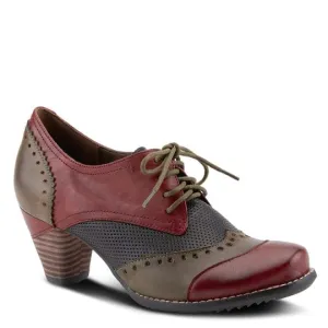L'Artiste Women's Bardot Heeled Oxfords- Red