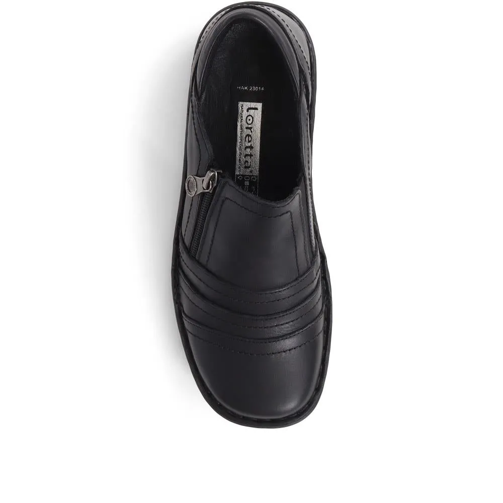 Leather Slip On Shoes for Women - HAK23014 / 308 135