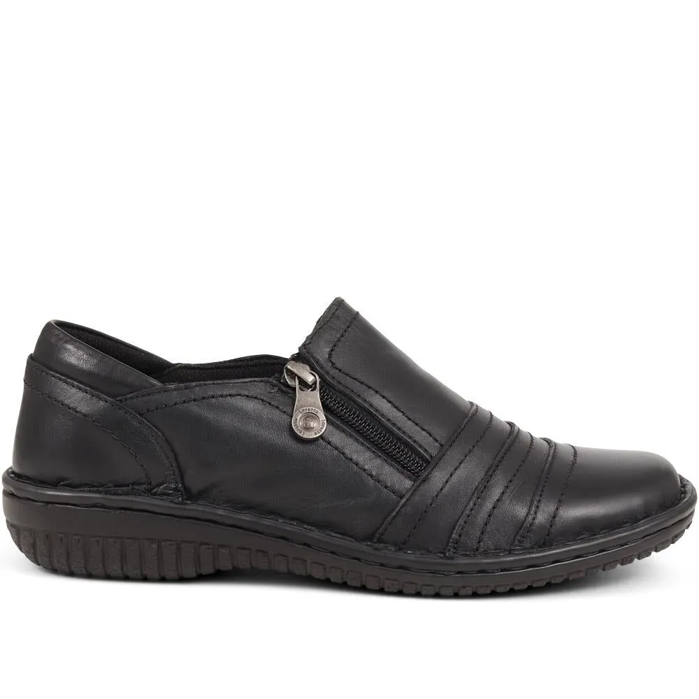 Leather Slip On Shoes for Women - HAK23014 / 308 135