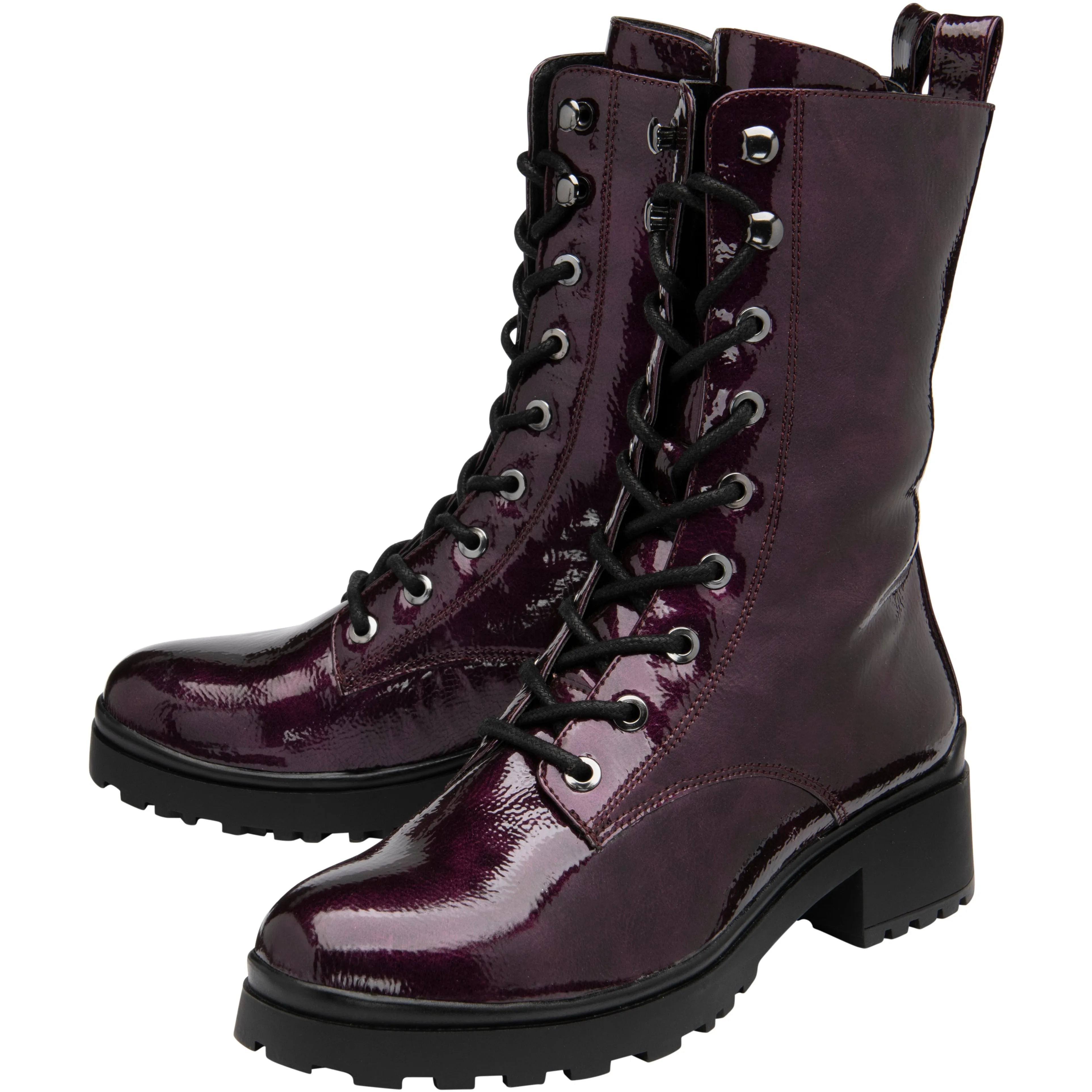 Lotus Mid Calf Boot Delaney PURPLE Patent
