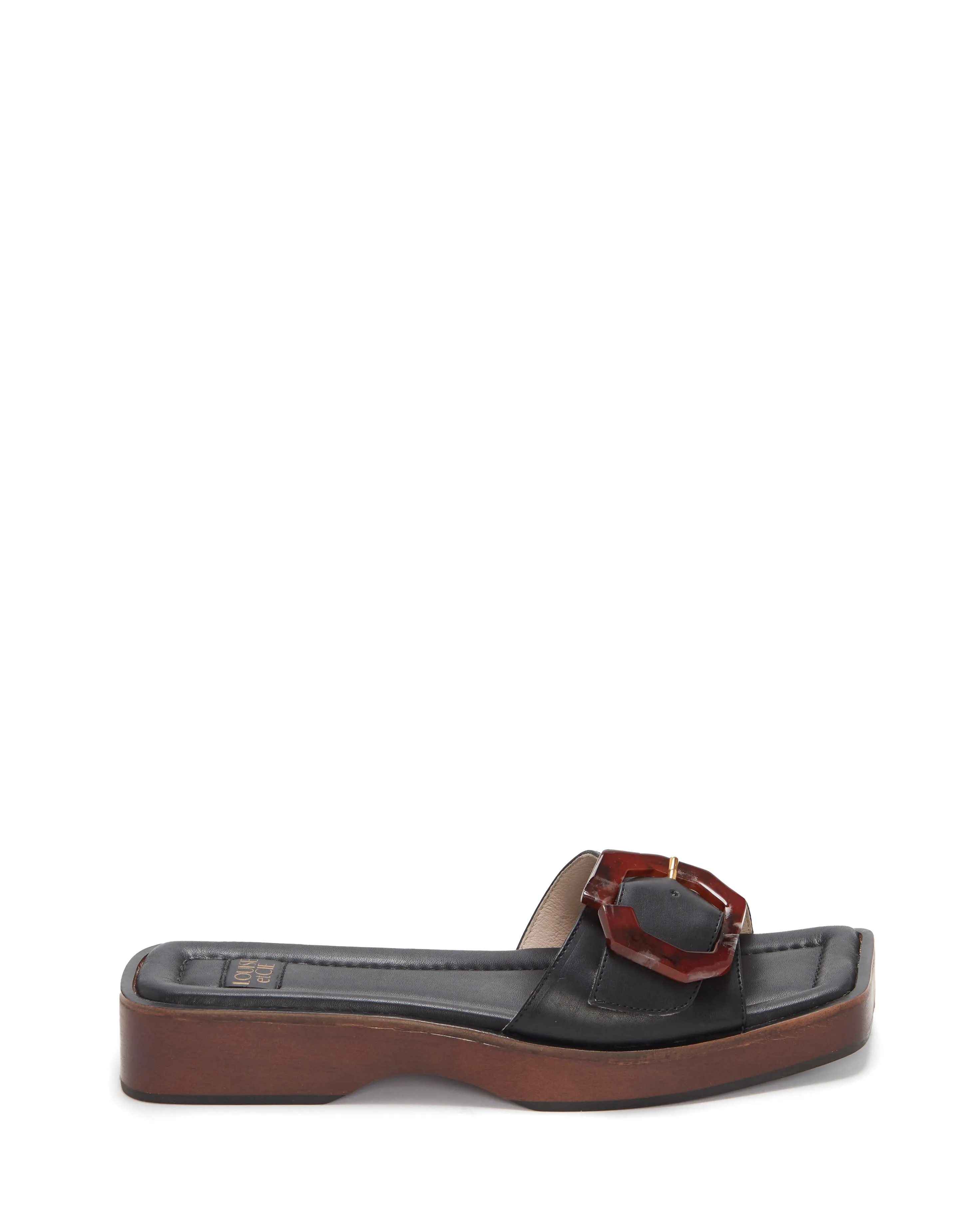Louise Et Cie ELARA BUCKLE-STRAP Square Open-Toe Mule Slide Slip-On Sandals