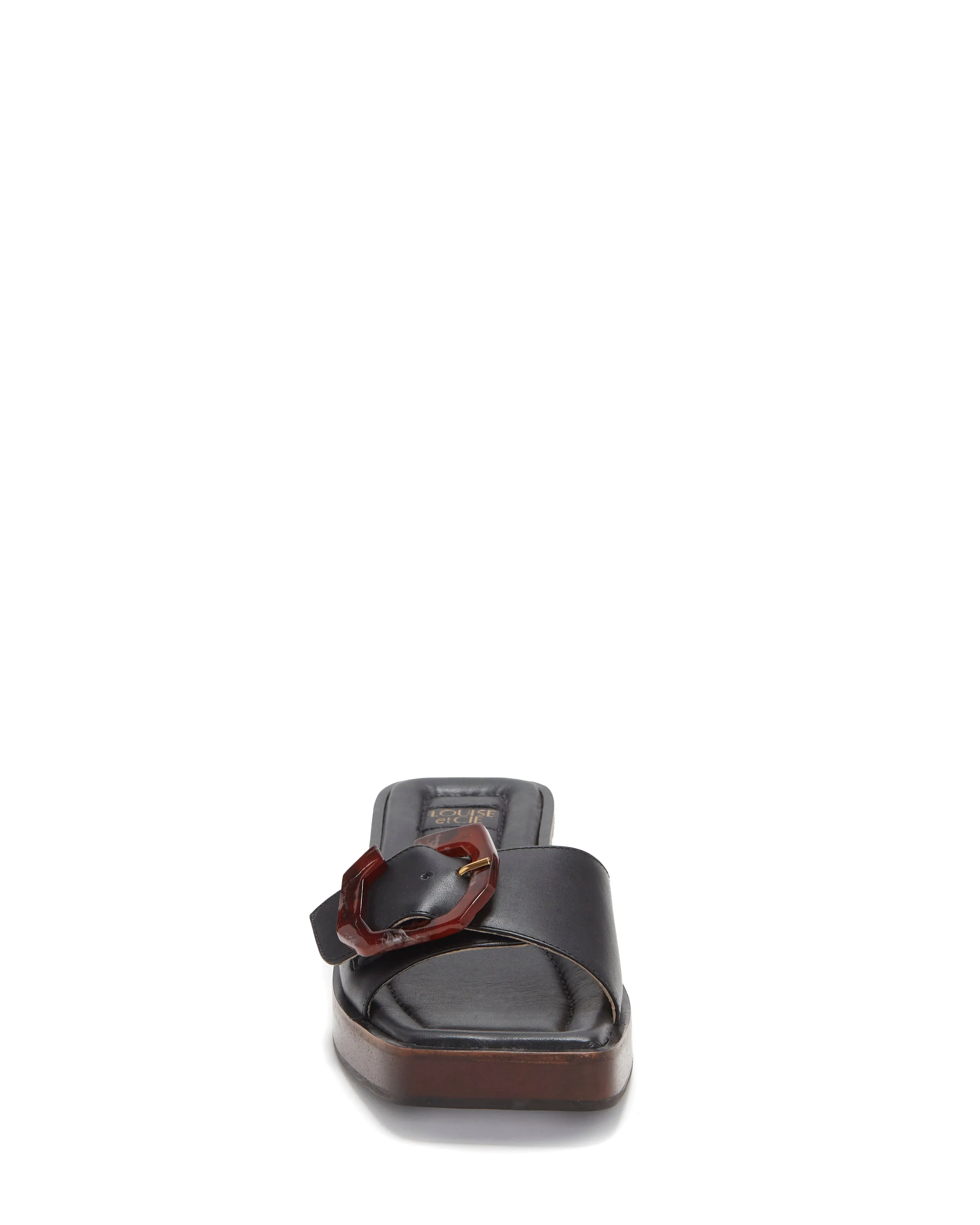 Louise Et Cie ELARA BUCKLE-STRAP Square Open-Toe Mule Slide Slip-On Sandals