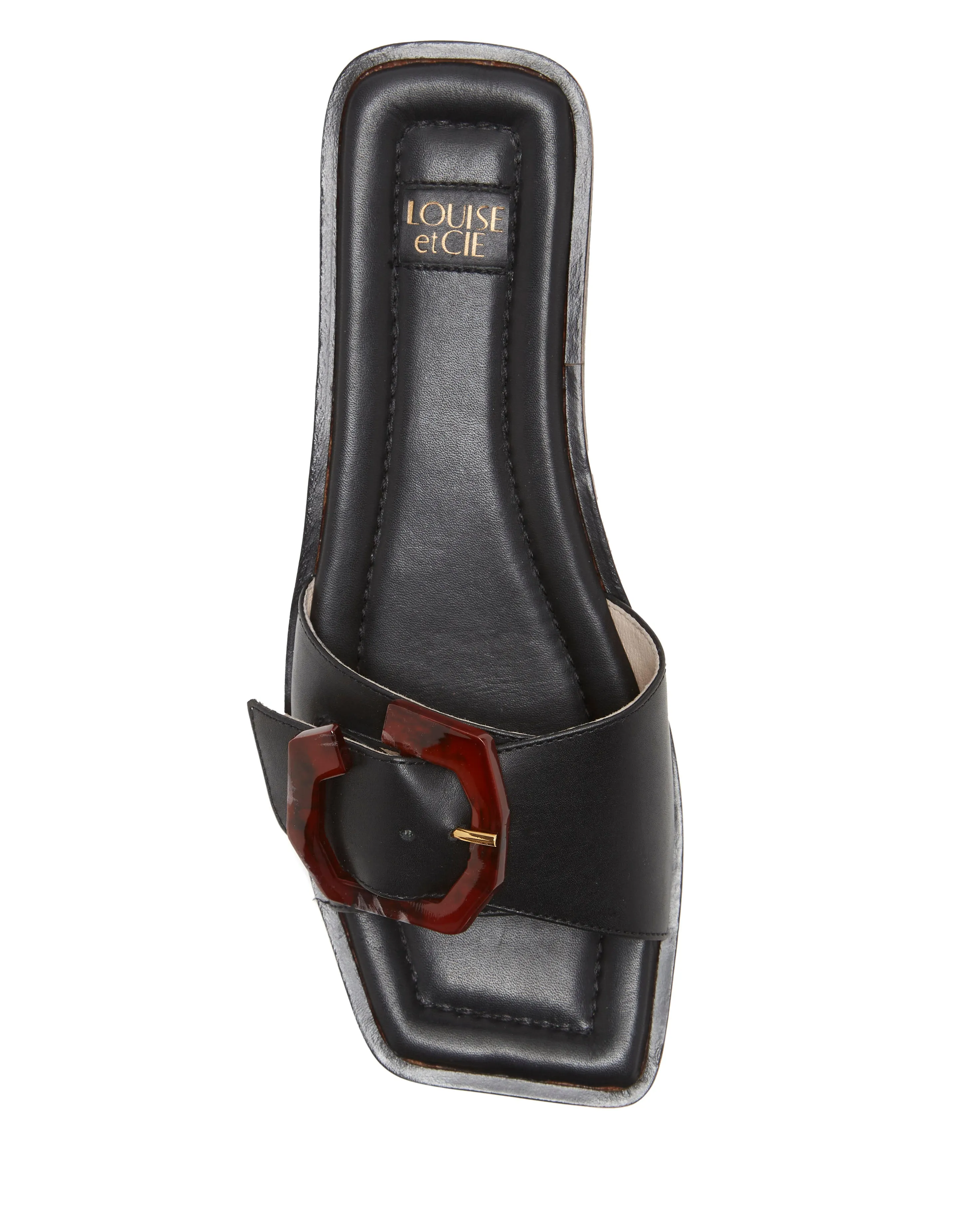 Louise Et Cie ELARA BUCKLE-STRAP Square Open-Toe Mule Slide Slip-On Sandals