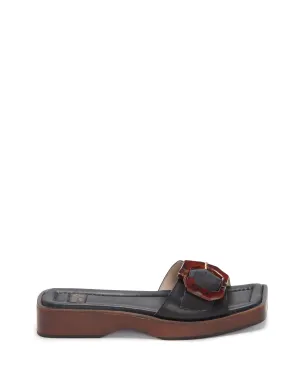 Louise Et Cie ELARA BUCKLE-STRAP Square Open-Toe Mule Slide Slip-On Sandals