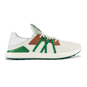 Manele Men's Breathable Golf Shoe in White and Bamboo