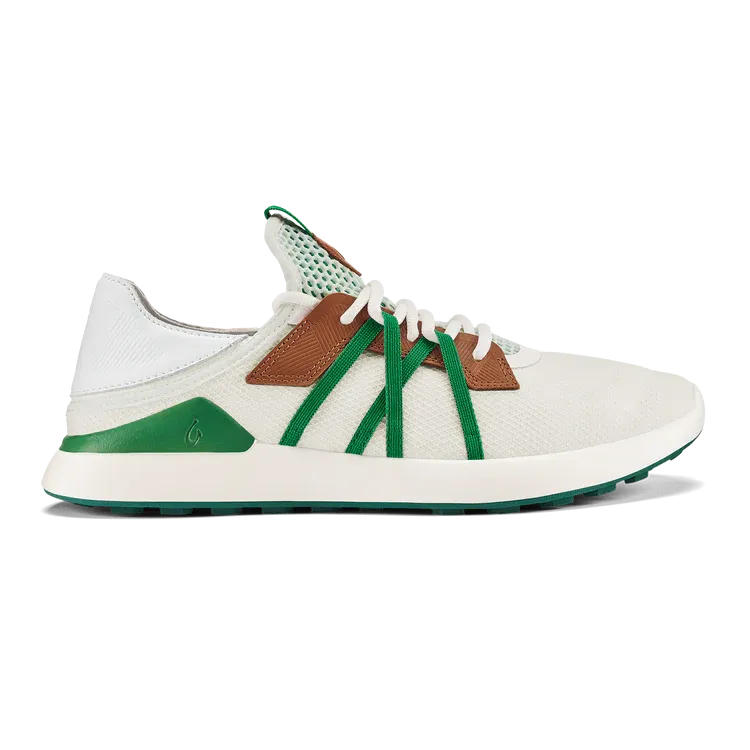 Manele Men's Breathable Golf Shoe in White and Bamboo