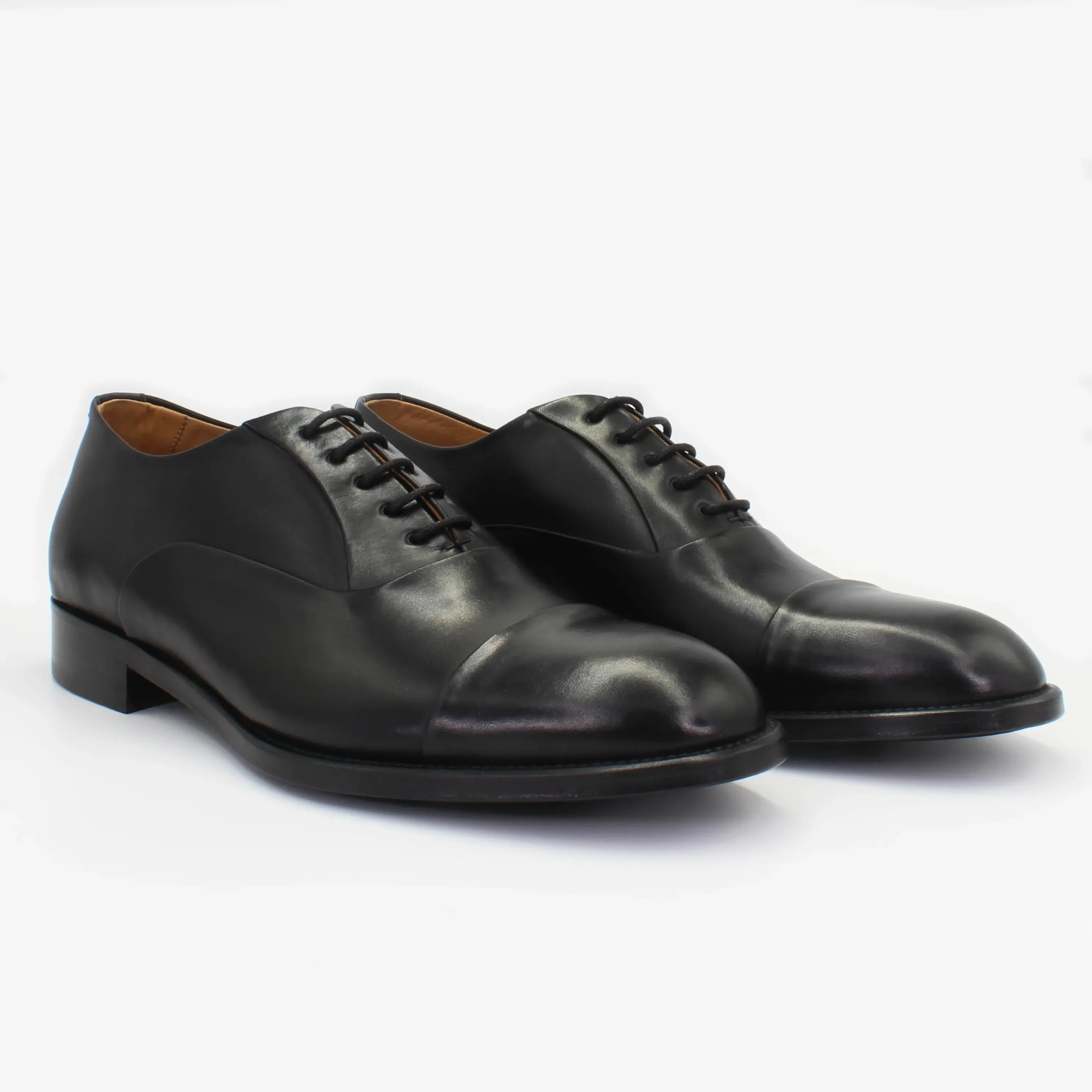 Men's Oxford in Calf Leather Montecarlo Nero Black (BRU11278)