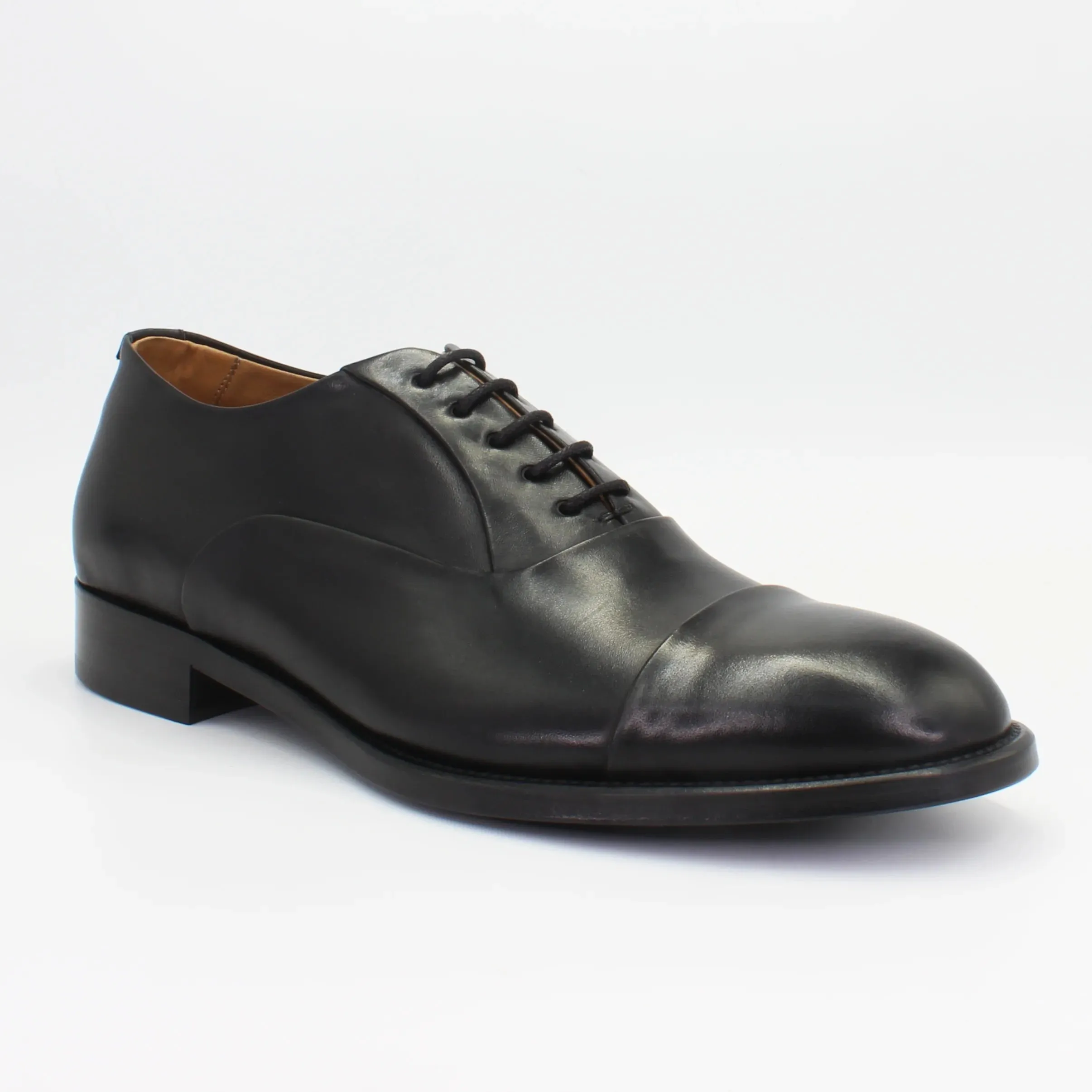 Men's Oxford in Calf Leather Montecarlo Nero Black (BRU11278)