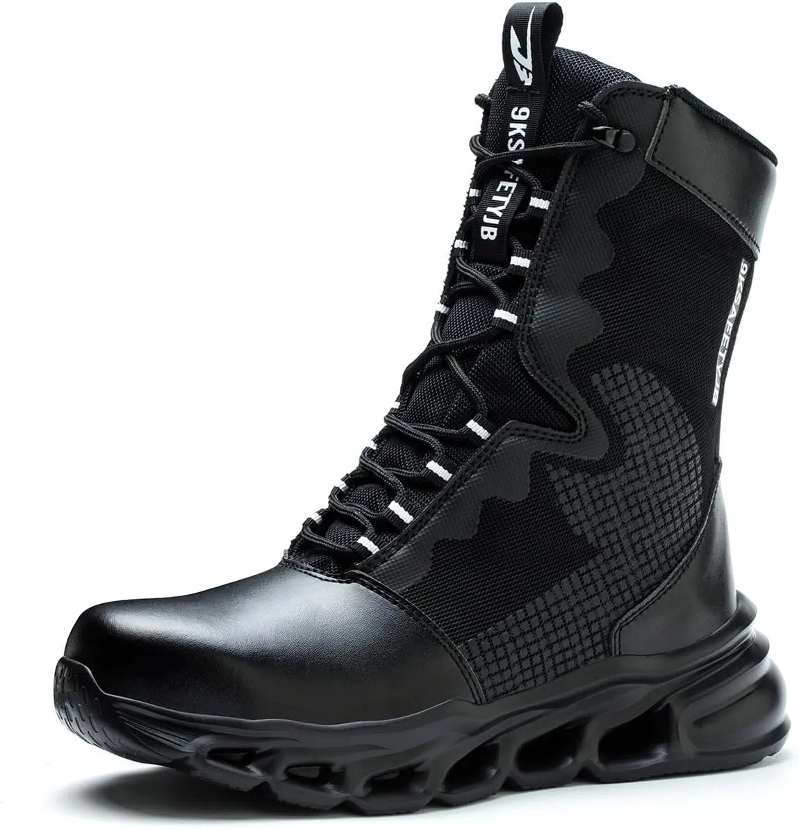 Micoklinlin Mens Steel Toe Boots Lightweight Water Resistant Combat Boots Smash and Puncture Resistant Work Safety Shoes