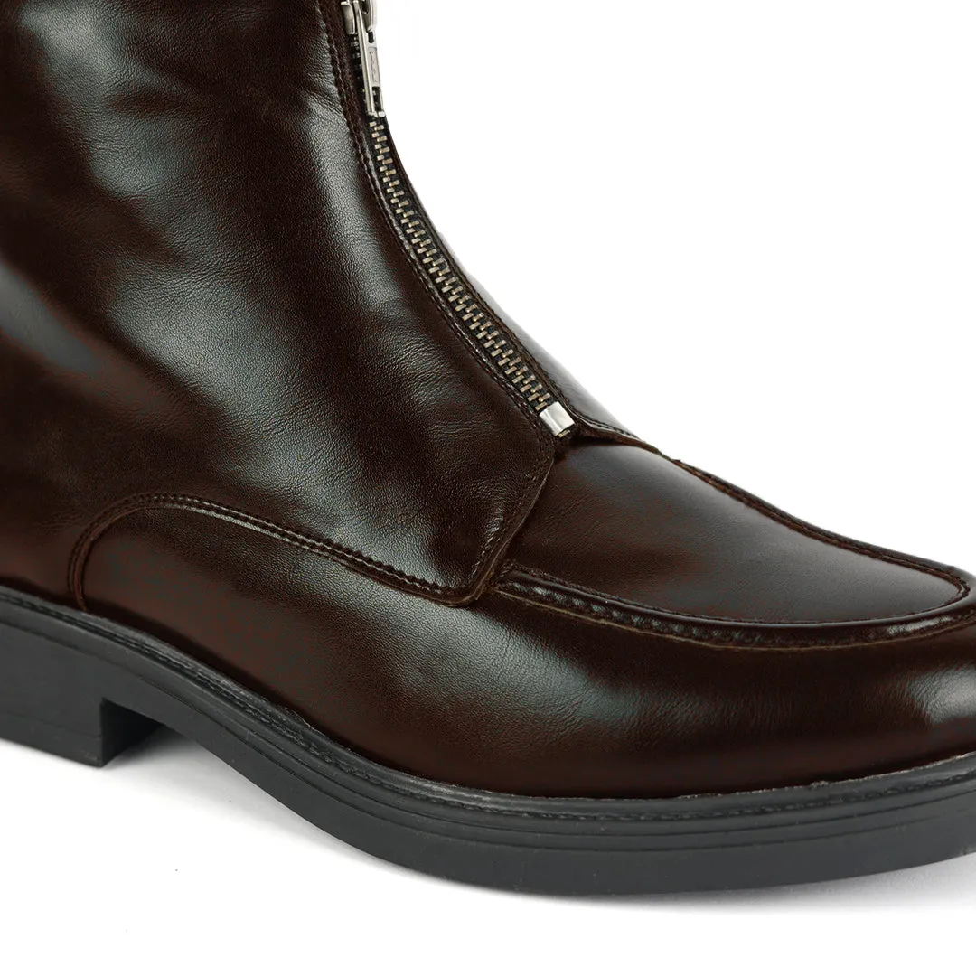 Monkstory Cosmopolitan Zip-Up Boots  - Brown