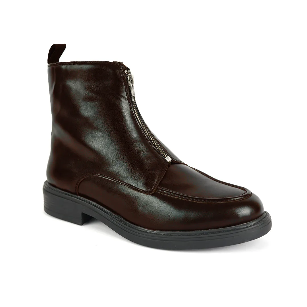 Monkstory Cosmopolitan Zip-Up Boots  - Brown
