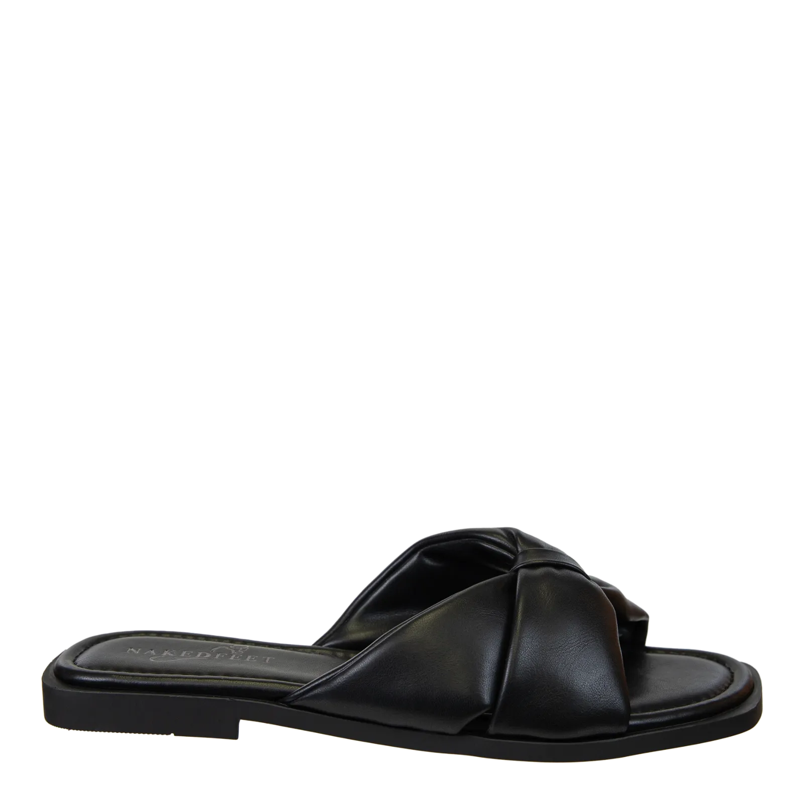 NAKED FEET - GOA in BLACK Flat Sandals