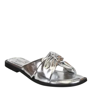 NAKED FEET - GOA in SILVER Flat Sandals
