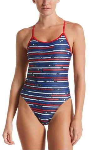 NIKE SWIM Women's Americana Crossback Cut Out One Piece
