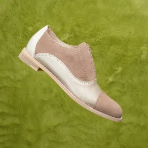NOISETTE Beige Suede Oxfords
