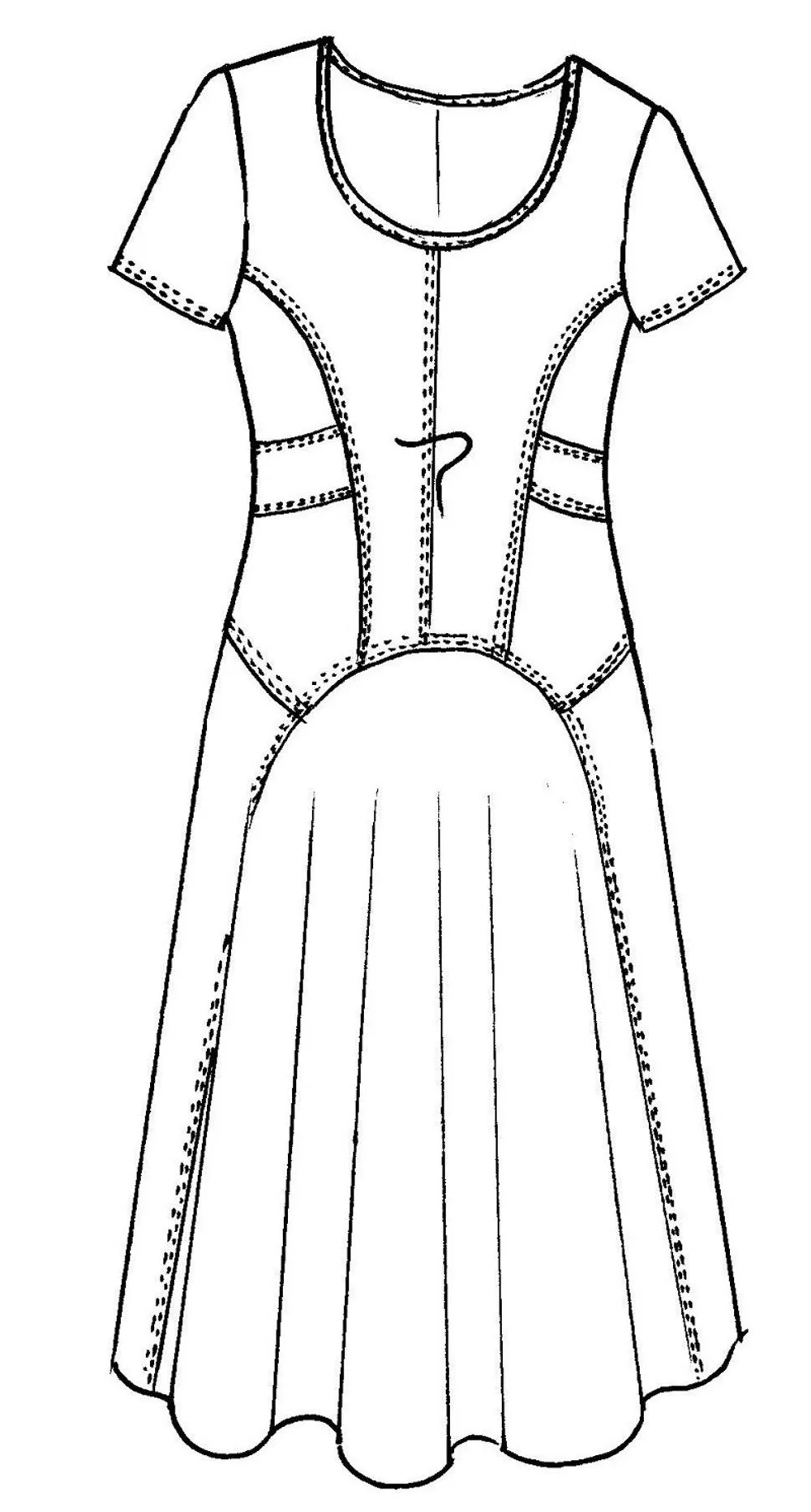 Panelled Short Sleeve Dress