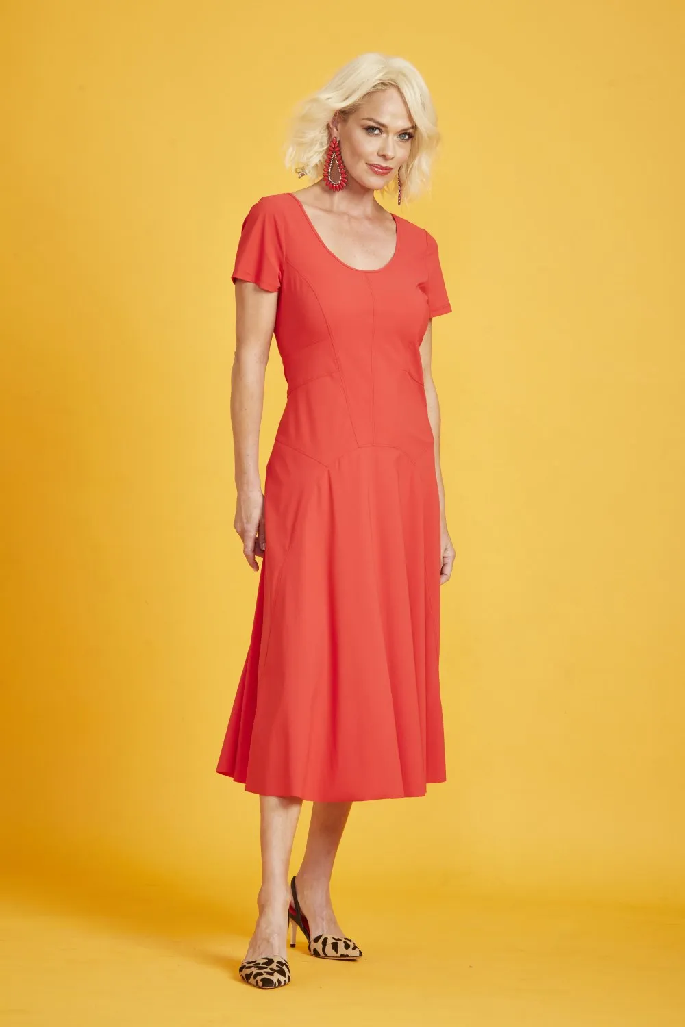Panelled Short Sleeve Dress