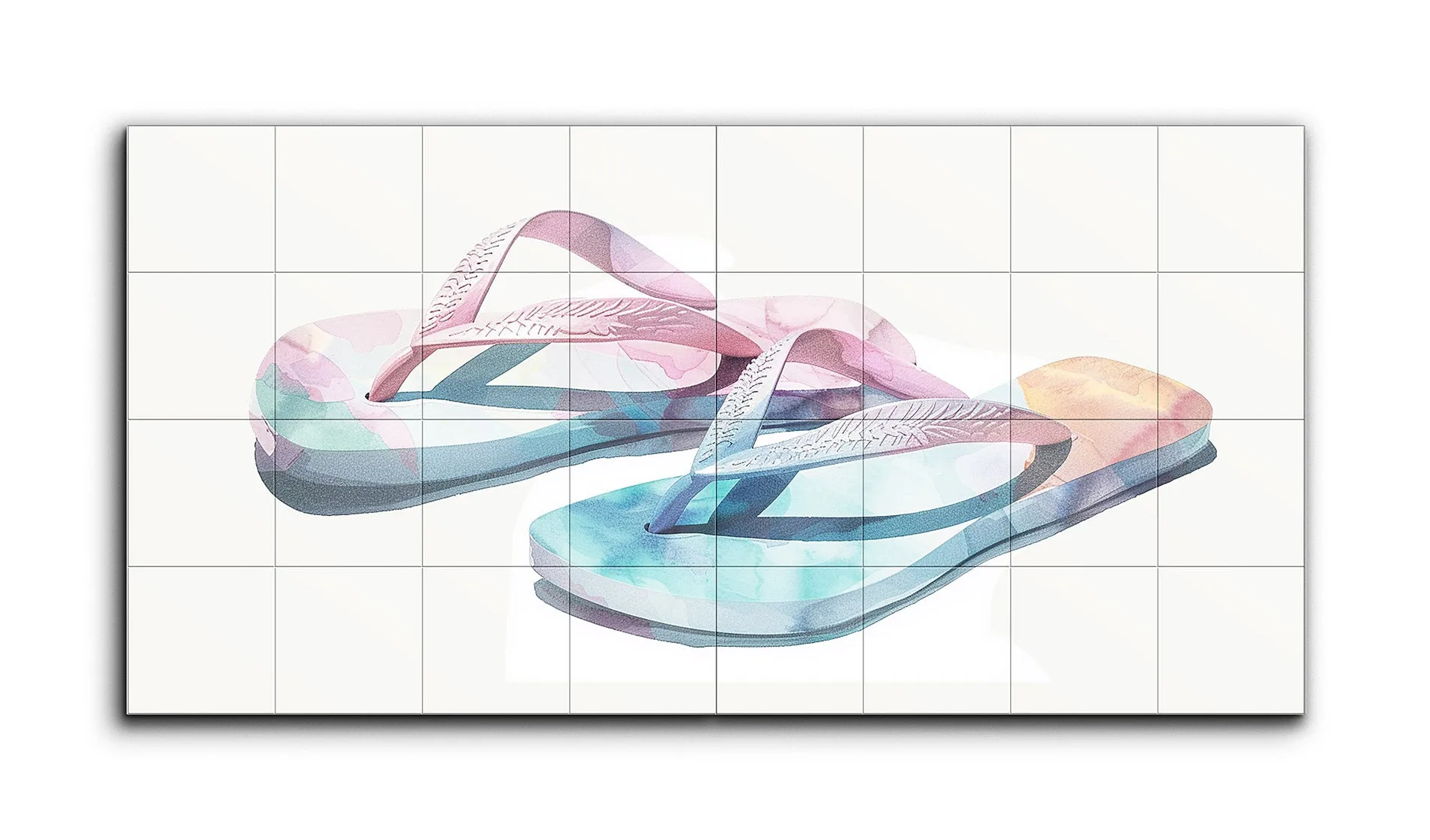 Pastel Flip-Flops: Watercolor Serenity