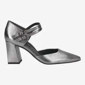 Paul Green Silver Pumps with Clasp 3837-026