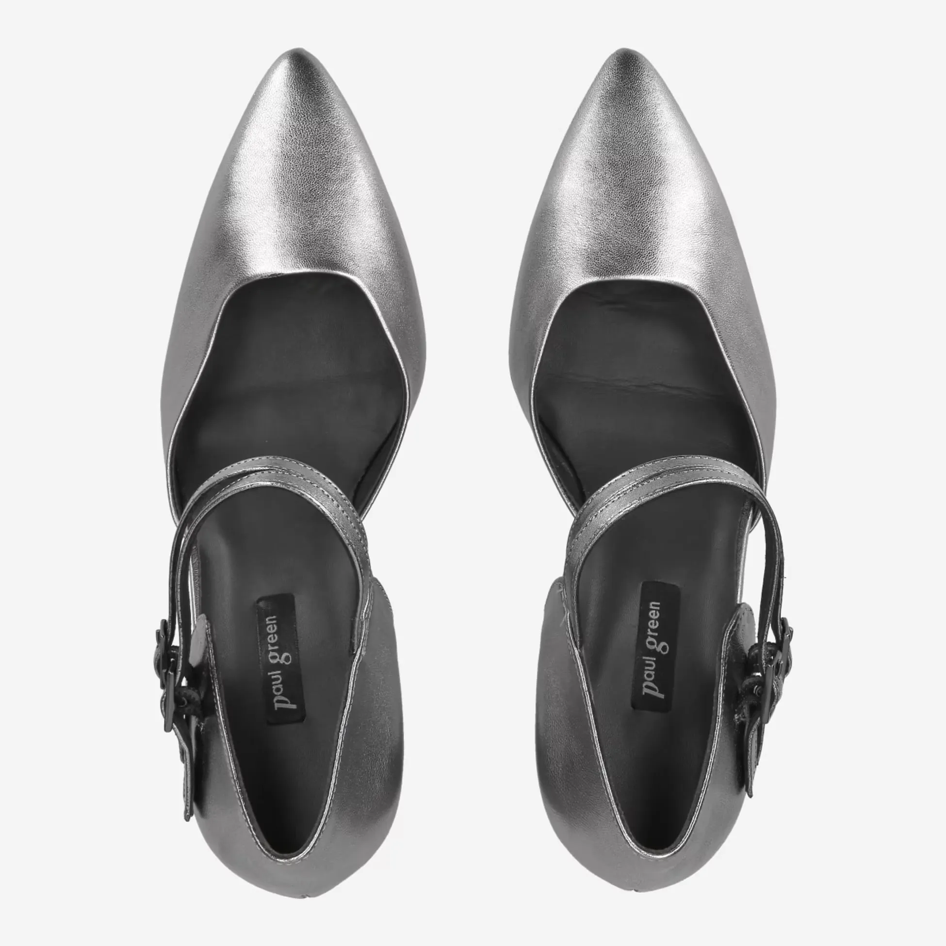 Paul Green Silver Pumps with Clasp 3837-026