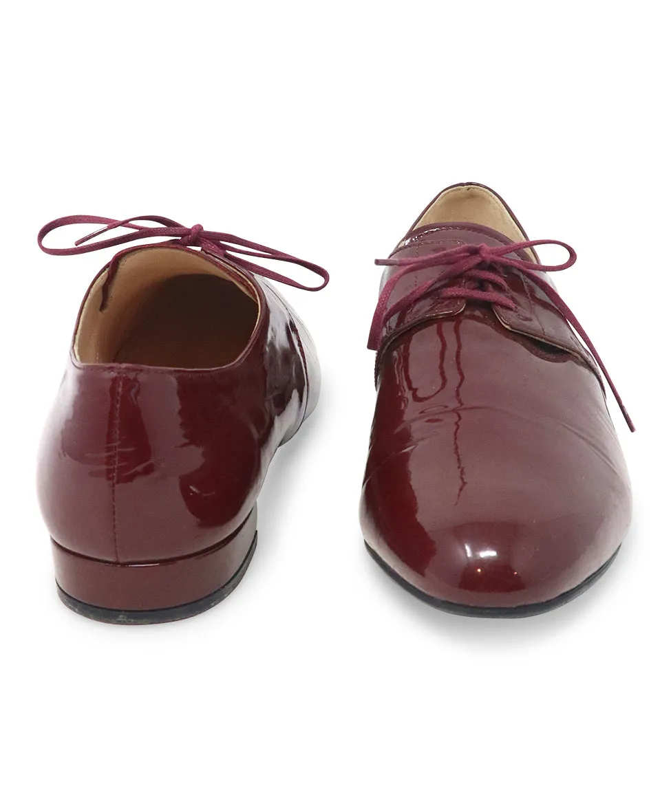 Prada Burgundy Patent Leather Flats sz 10.5