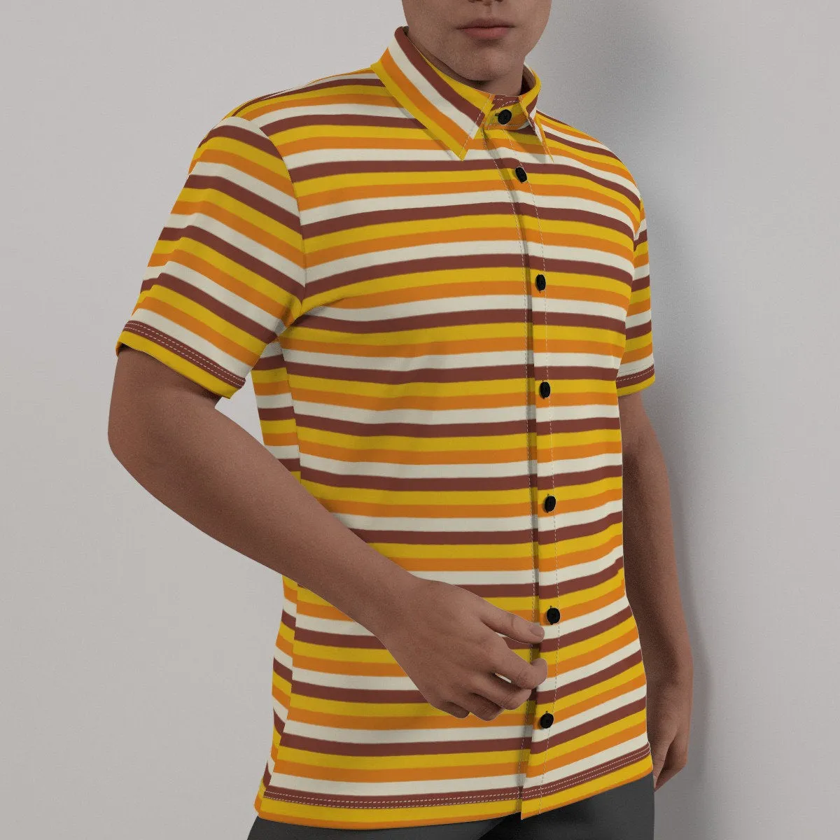 Retro Shirt Men, Retro Top Men, 70s Top Men, 70s style shirt, Orange Stripe Shirt, Stripe Shirt Men, 70s inspired shirt, Hippie Shirt Men