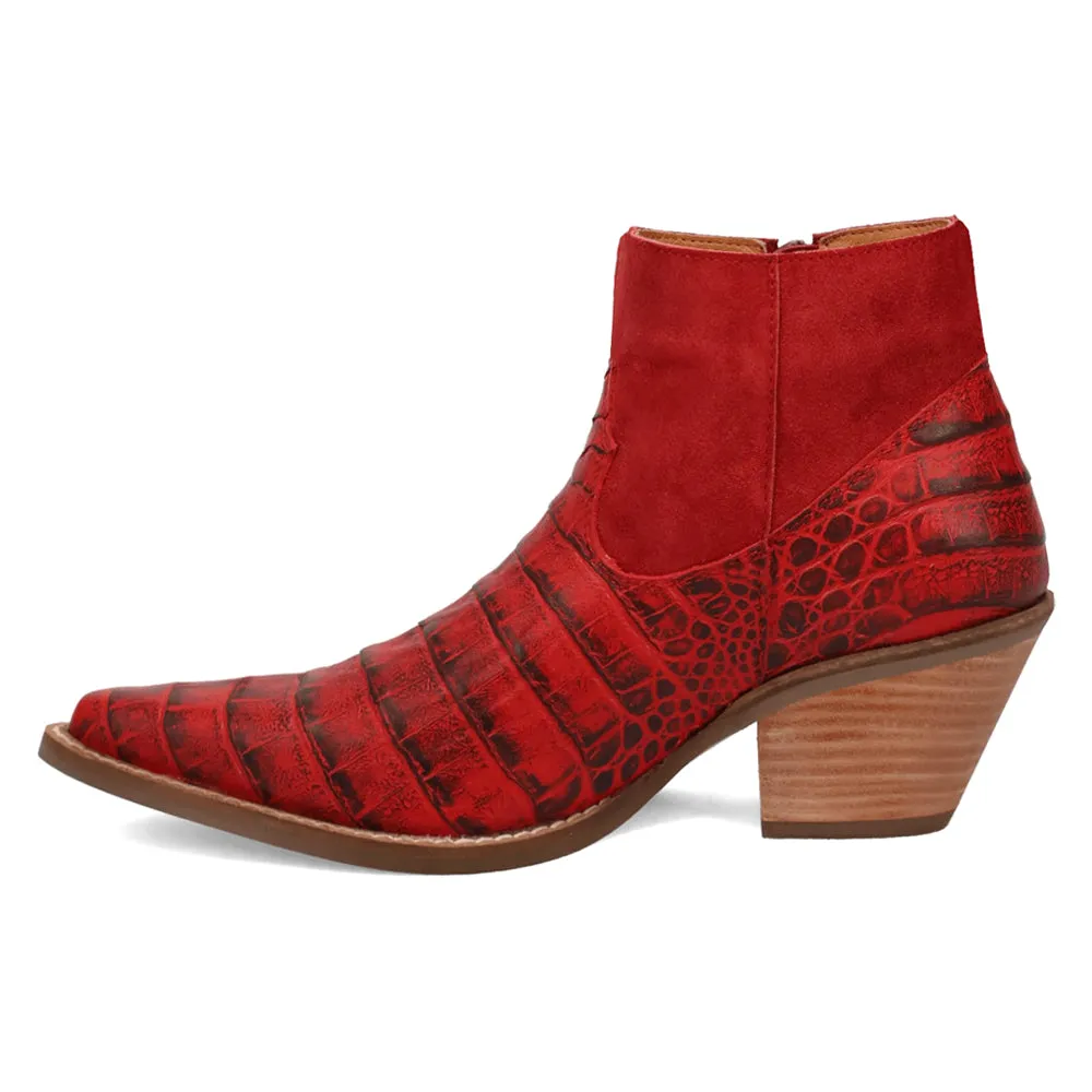 Ricki Croc Animal Print Snip Toe Zippered Cowboy Booties