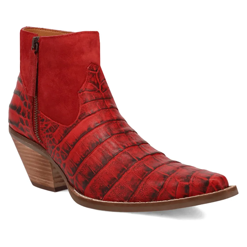 Ricki Croc Animal Print Snip Toe Zippered Cowboy Booties