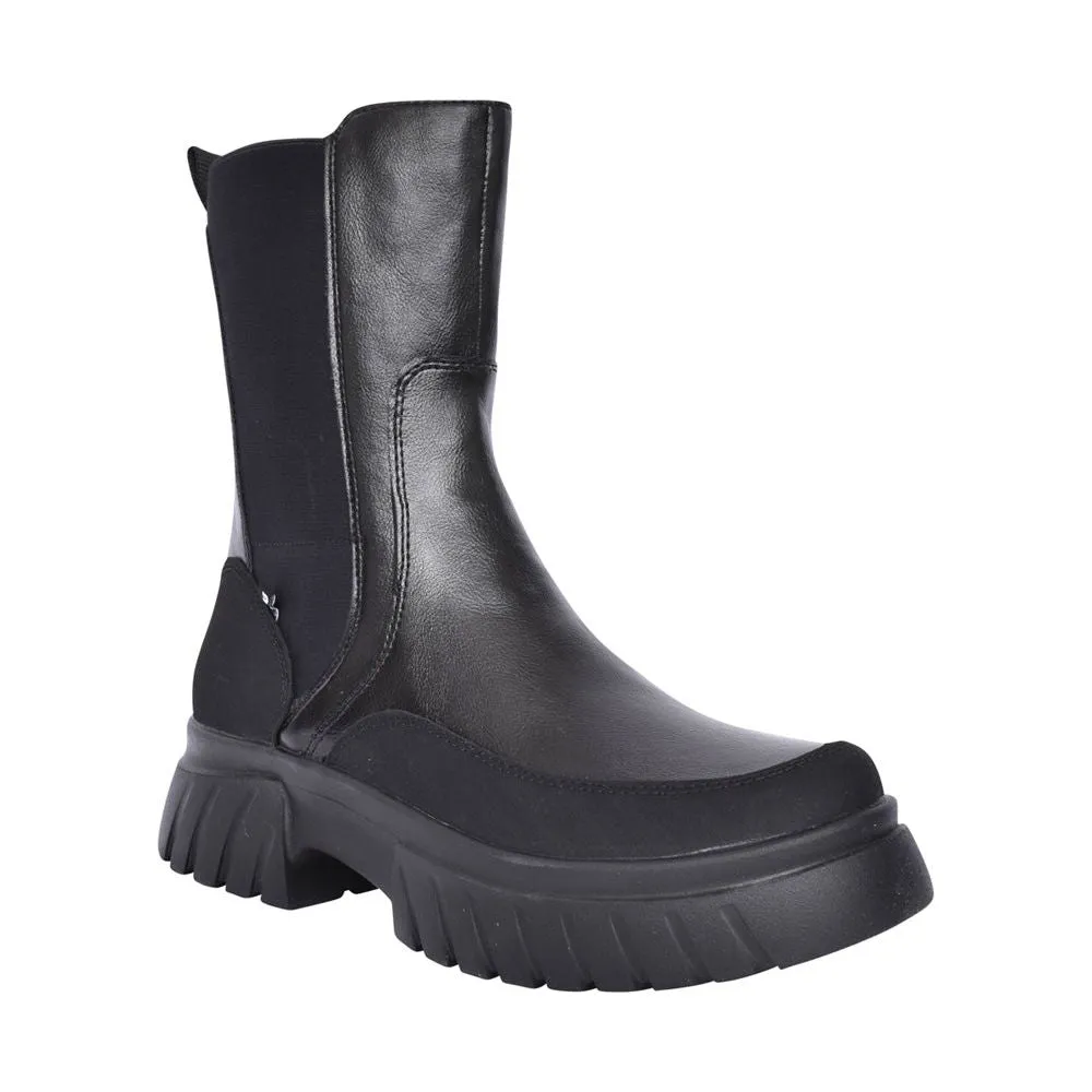 Rieker W1872 Chunky Sole Chelsea Style Zip Boot BLACK W1872-01