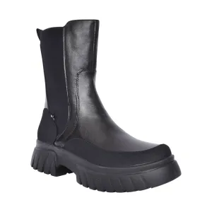 Rieker W1872 Chunky Sole Chelsea Style Zip Boot BLACK W1872-01