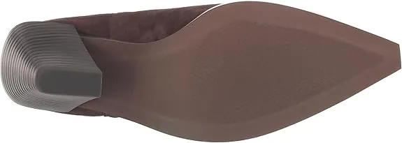 Sam Edelman Mandey Chocolate Brown Pointed Toe Block Heeled Pull On Ankle Boots