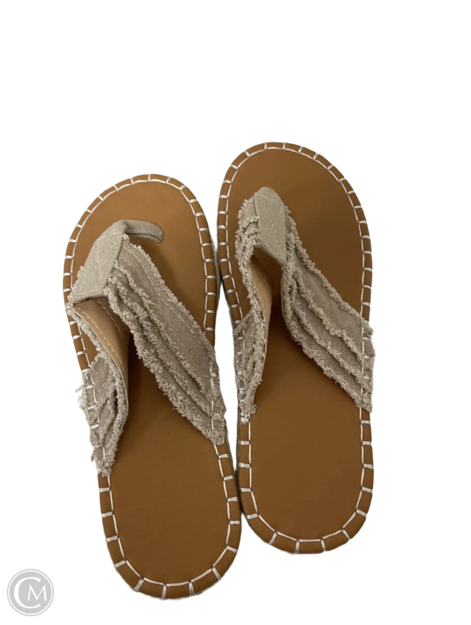 Sandals Flip Flops By Clothes Mentor In Tan, Size: 9.5