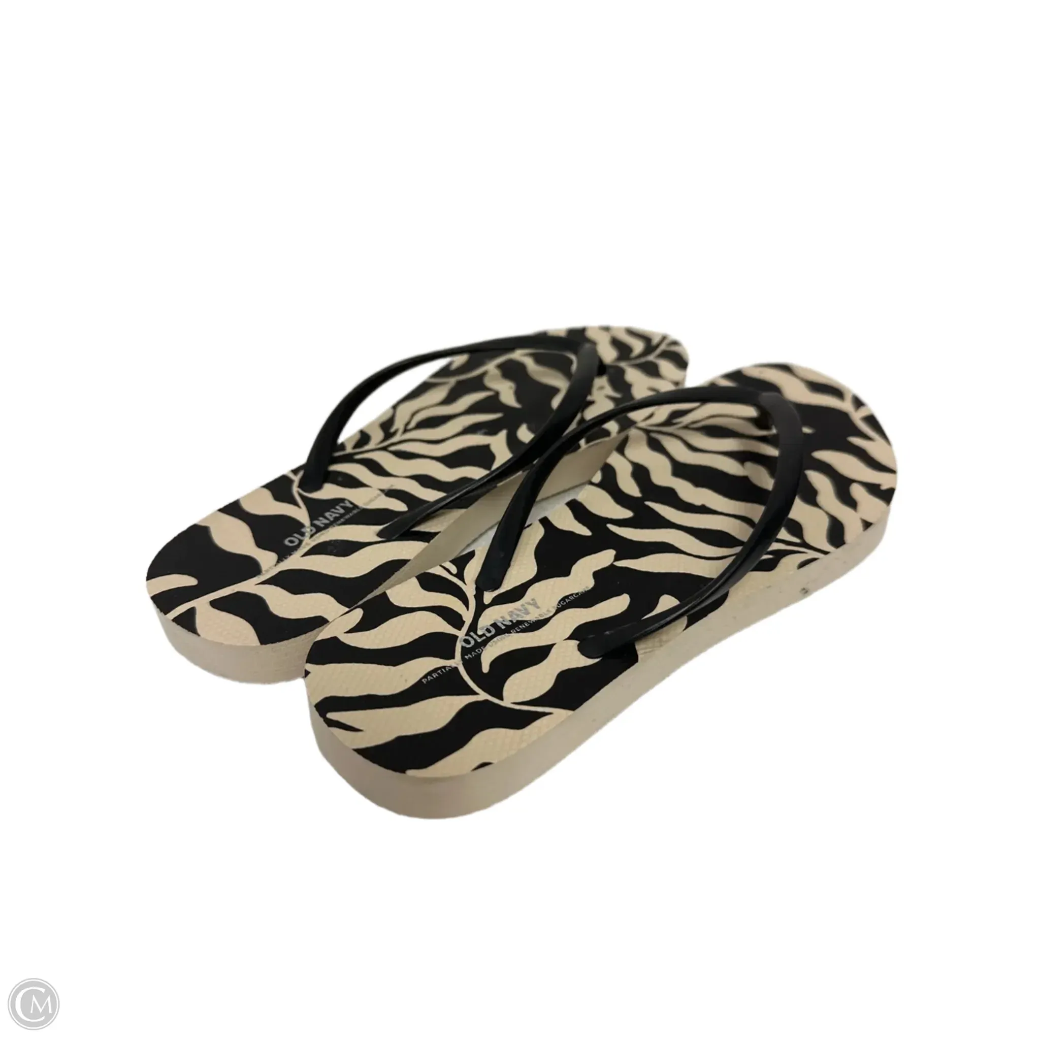 Sandals Flip Flops By Old Navy In Black & Cream, Size: 7