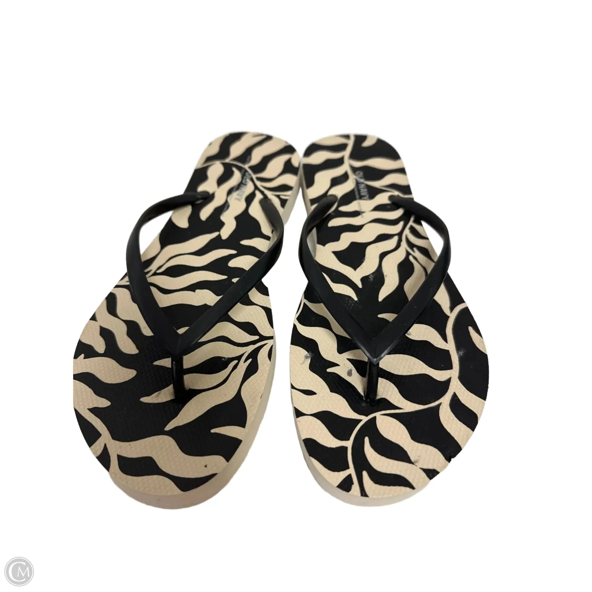 Sandals Flip Flops By Old Navy In Black & Cream, Size: 7