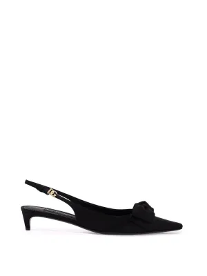 Satin Pointed Toe Slingbacks