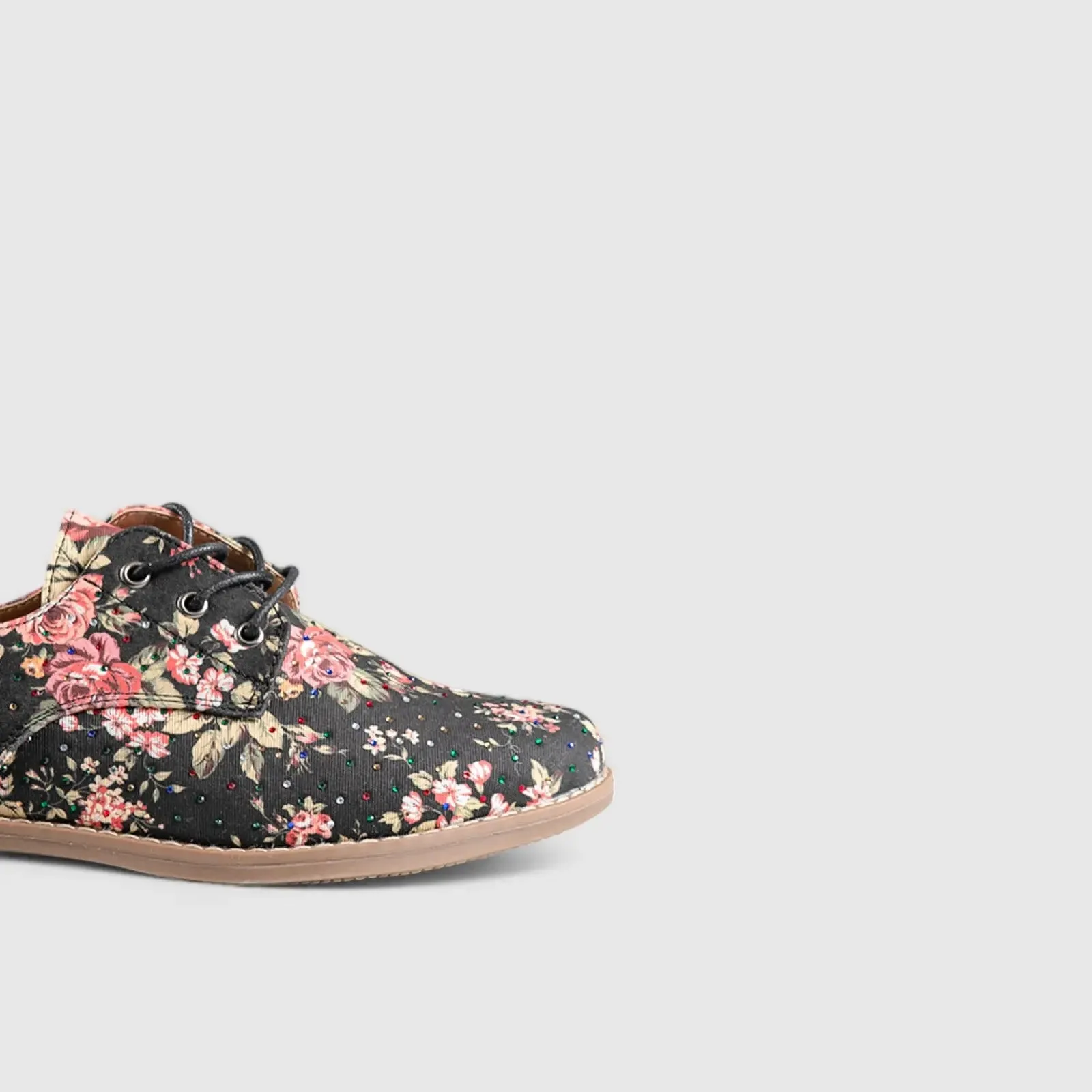 Soft Style Tywin Oxfords Charcoal Floral 01456